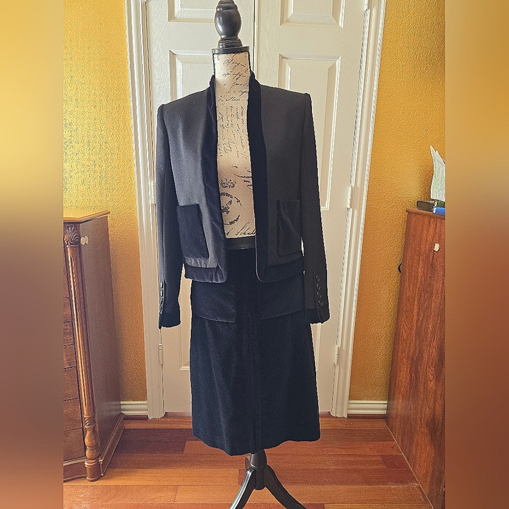Burberry Black Blazer and Skirt Set